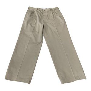 Brooks Brothers Advantage Chino Elliot Men's Tan Cotton Pants 36x32 Pleated
